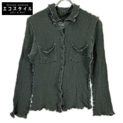 MeISSEYMIYAKE ミーイッセイミヤケ MI54FK408 khaki shrunk-finish two-pocket cardigan tops