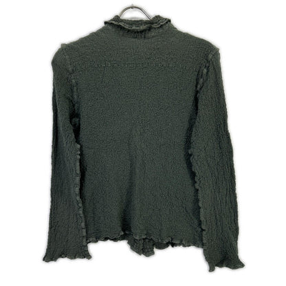 MeISSEYMIYAKE ミーイッセイミヤケ MI54FK408 khaki shrunk-finish two-pocket cardigan tops