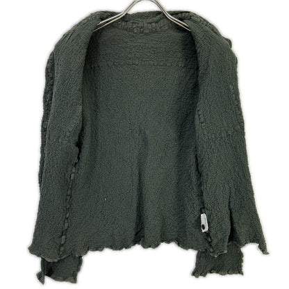 MeISSEYMIYAKE ミーイッセイミヤケ MI54FK408 khaki shrunk-finish two-pocket cardigan tops