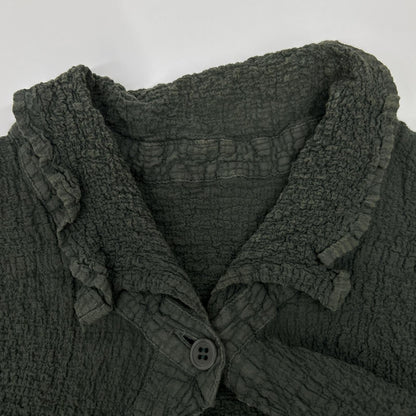 MeISSEYMIYAKE ミーイッセイミヤケ MI54FK408 khaki shrunk-finish two-pocket cardigan tops