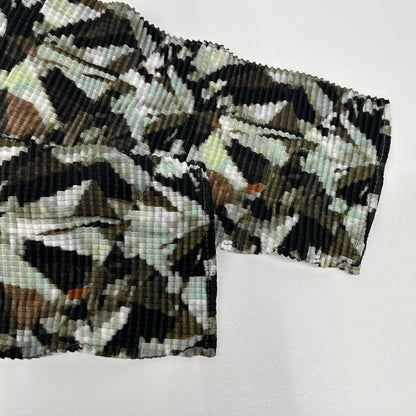 MeISSEYMIYAKE ミーイッセイミヤケ MI43-FJ611 マルチカラー 総柄モックネック長袖カットソー トップス