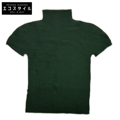 MeISSEYMIYAKE ミーイッセイミヤケ MI23-FK053 グリーン モックネックショートスリーブカットソー スカート