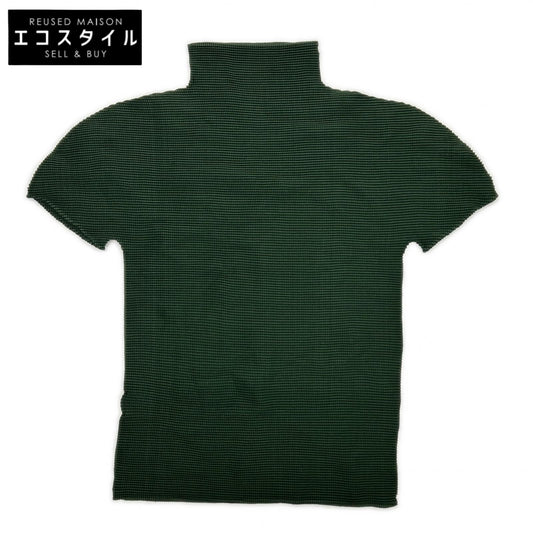 【SALE】 MeISSEYMIYAKE ミーイッセイミヤケ MI23-FK053 グリーン モックネックショートスリーブカットソー スカート