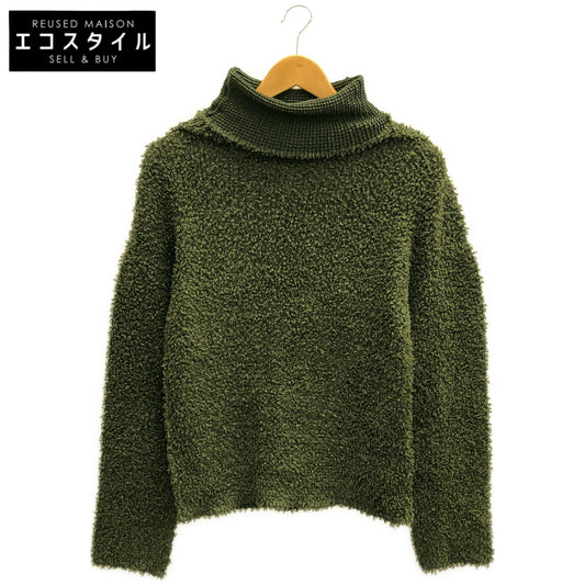 MeISSEYMIYAKE ミーイッセイミヤケ MI33-FJ529 グリーン シャギータートルネックカットソー トップス