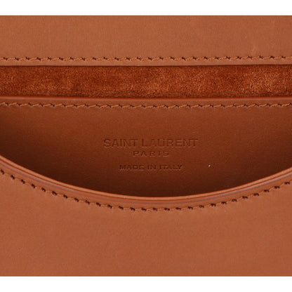 SAINT LAURENT PARIS サンローランパリ 818896 ベージュ×ブラウン キャンバス/カーフ メタルカサンドラロゴ トップハンドルバッグ ハンドバッグ