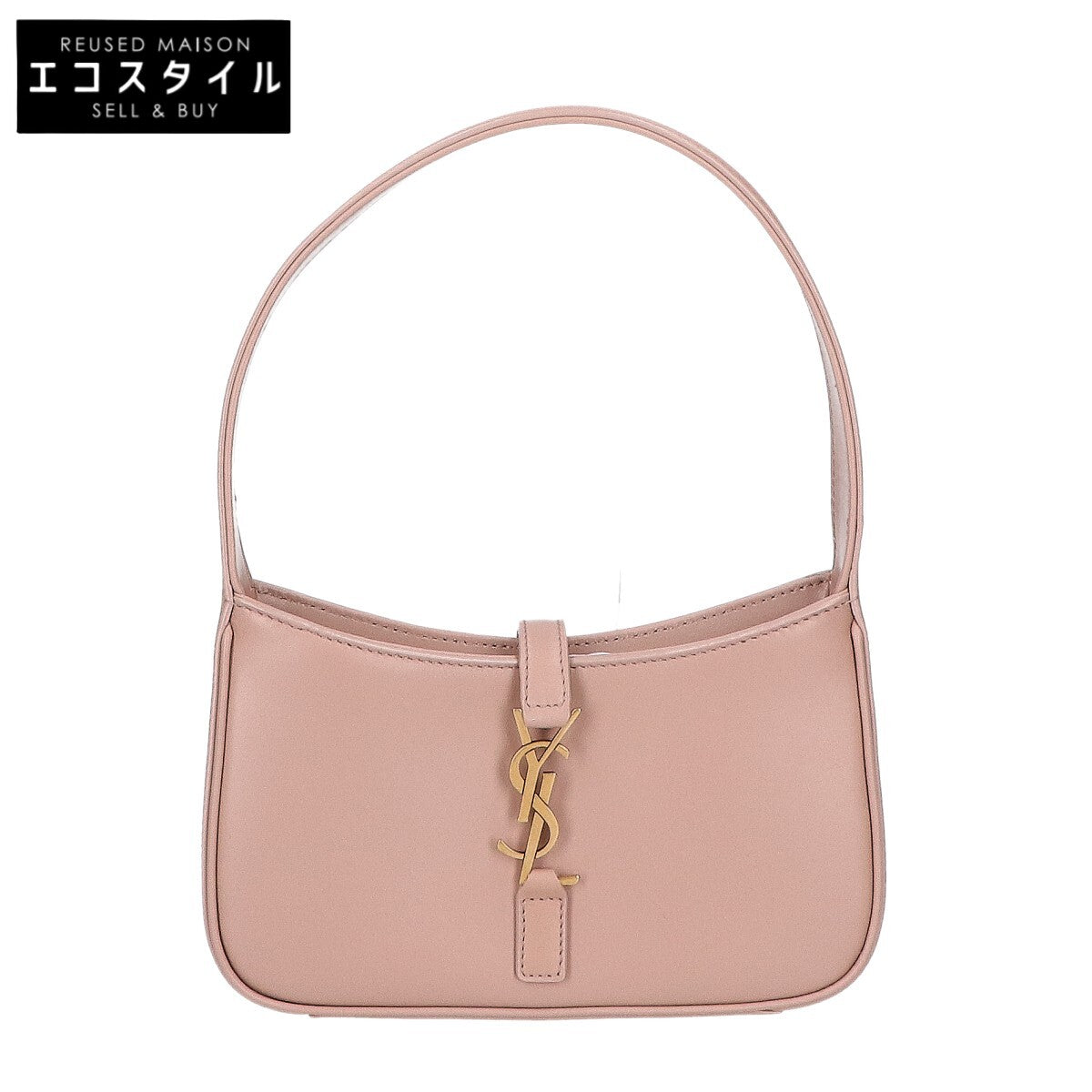 SAINT LAURENT PARIS サンローランパリ 新品同様 710318 スムースカーフ メタルカサンドラロゴ LE 5 A 7 ミニ ホーボーバッグ ハンドバッグ