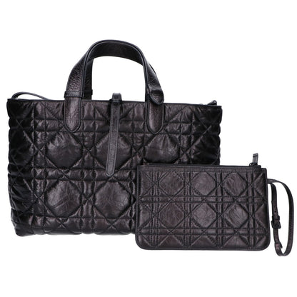 DIOR ディオール M2821SNIO_M900 ブラック マクロカナージュ クリンクルド カーフスキン Dior Toujours バッグ ミディアム ハンドバッグ