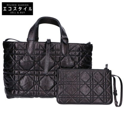 DIOR ディオール M2821SNIO_M900 ブラック マクロカナージュ クリンクルド カーフスキン Dior Toujours バッグ ミディアム ハンドバッグ