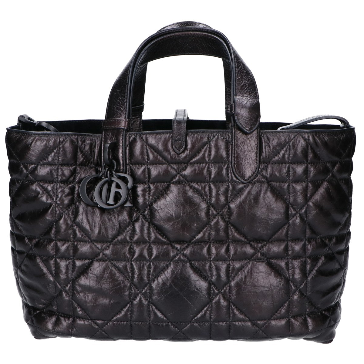 DIOR ディオール M2821SNIO_M900 ブラック マクロカナージュ クリンクルド カーフスキン Dior Toujours バッグ ミディアム ハンドバッグ