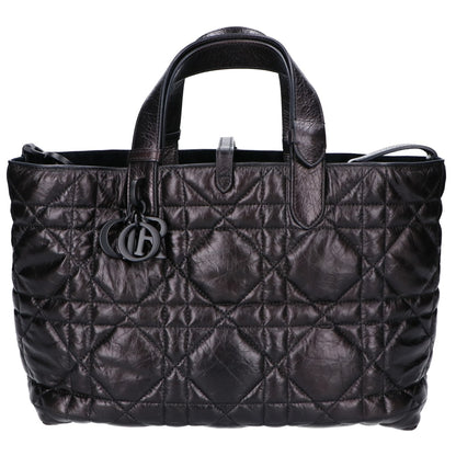 DIOR ディオール M2821SNIO_M900 ブラック マクロカナージュ クリンクルド カーフスキン Dior Toujours バッグ ミディアム ハンドバッグ