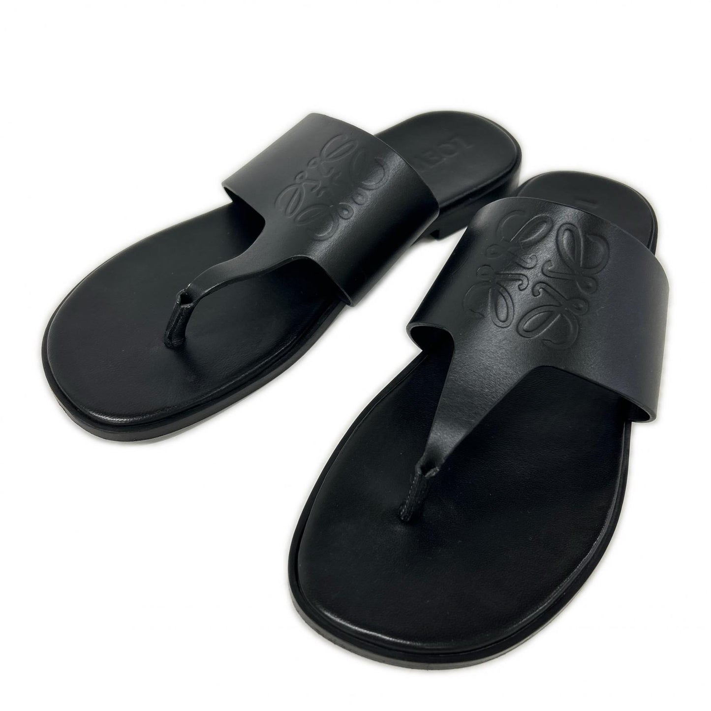 LOEWE ロエベ 【美品】L616465X16 ANAGRAM FLIP FLOP エンボスアナグラム レザー トングサンダル シューズ