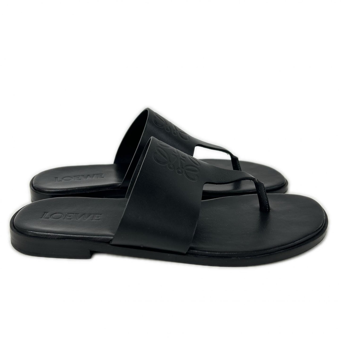 LOEWE ロエベ 【美品】L616465X16 ANAGRAM FLIP FLOP エンボスアナグラム レザー トングサンダル シューズ