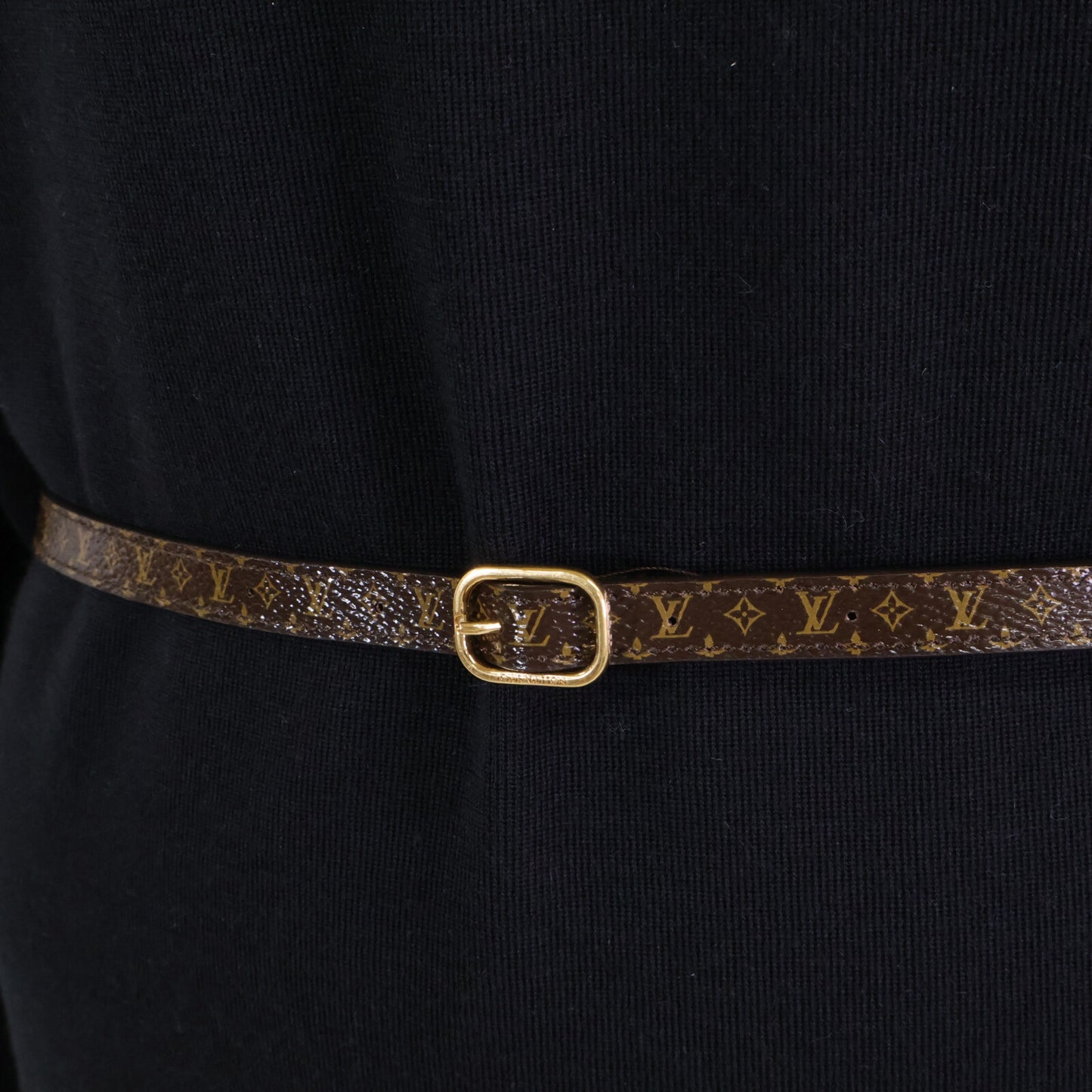 LOUIS VUITTON ルイヴィトン 【国内正規】FHKD09MTS モノグラムスパンコール カシミヤ/シルク混 ベルト付 ニット ワンピース