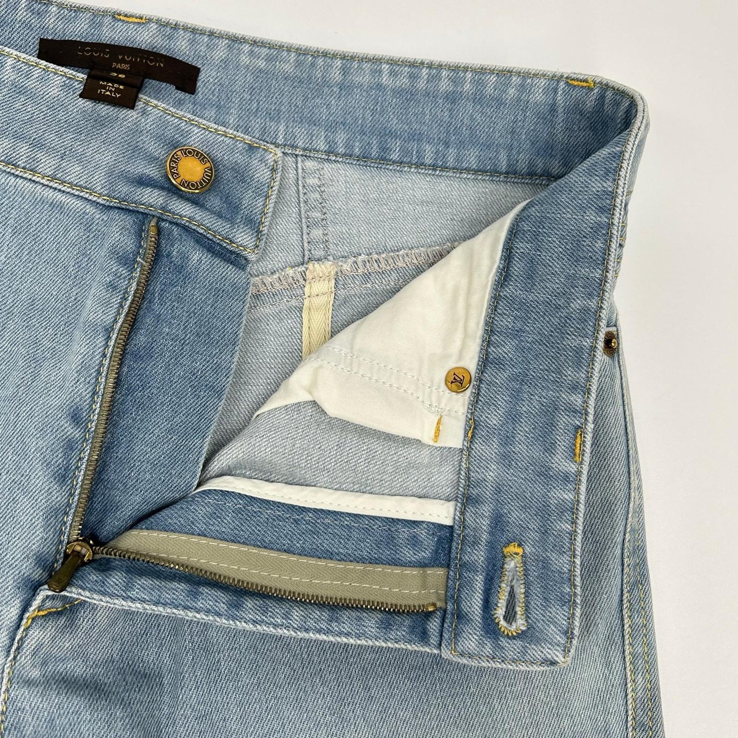 LOUIS VUITTON ルイヴィトン FBPA45XTA ライトインディゴ イタリア製 コットン ジップフライデニムパンツ ボトムス