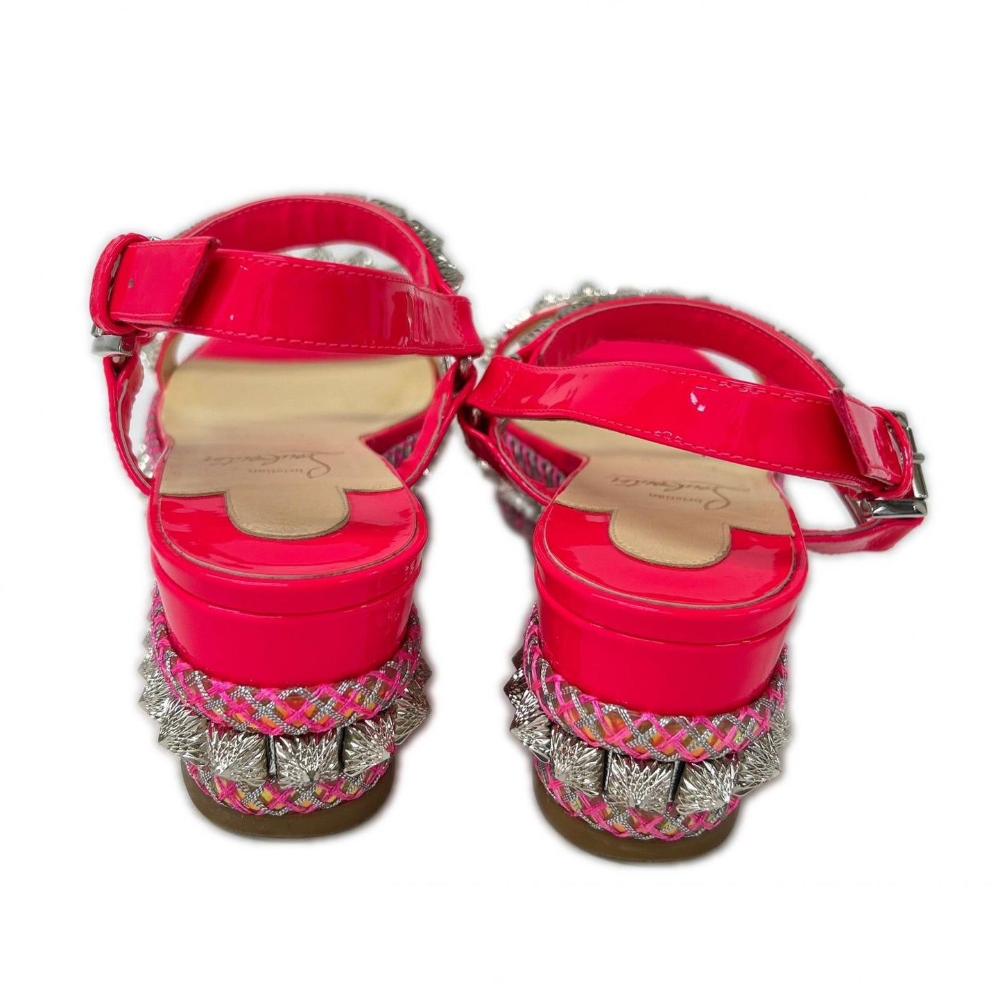 CHRISTIAN LOUBOUTIN クリスチャンルブタン パテントレザー ピラリヤド スタッズ サンダル シューズ
