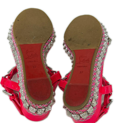 CHRISTIAN LOUBOUTIN クリスチャンルブタン パテントレザー ピラリヤド スタッズ サンダル シューズ