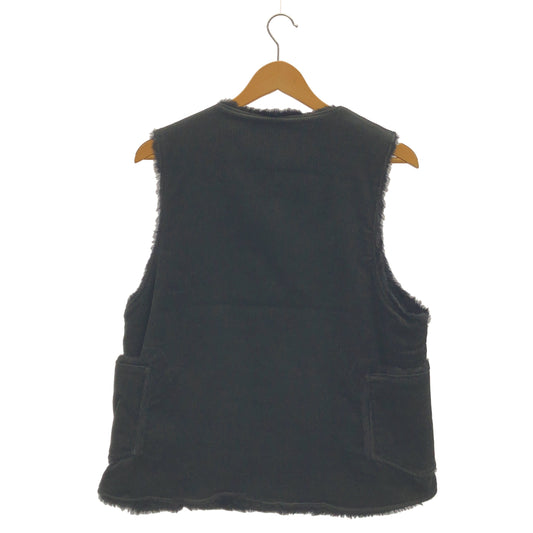 Engineered Garments Engineered Garments Black Corduroy × Boa Oversized Vest Gilet Jacket