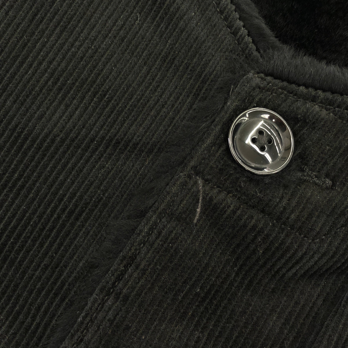 Engineered Garments エンジニアードガーメンツ ブラック コーデュロイ×ボア オーバーベスト ジレ ジャケット