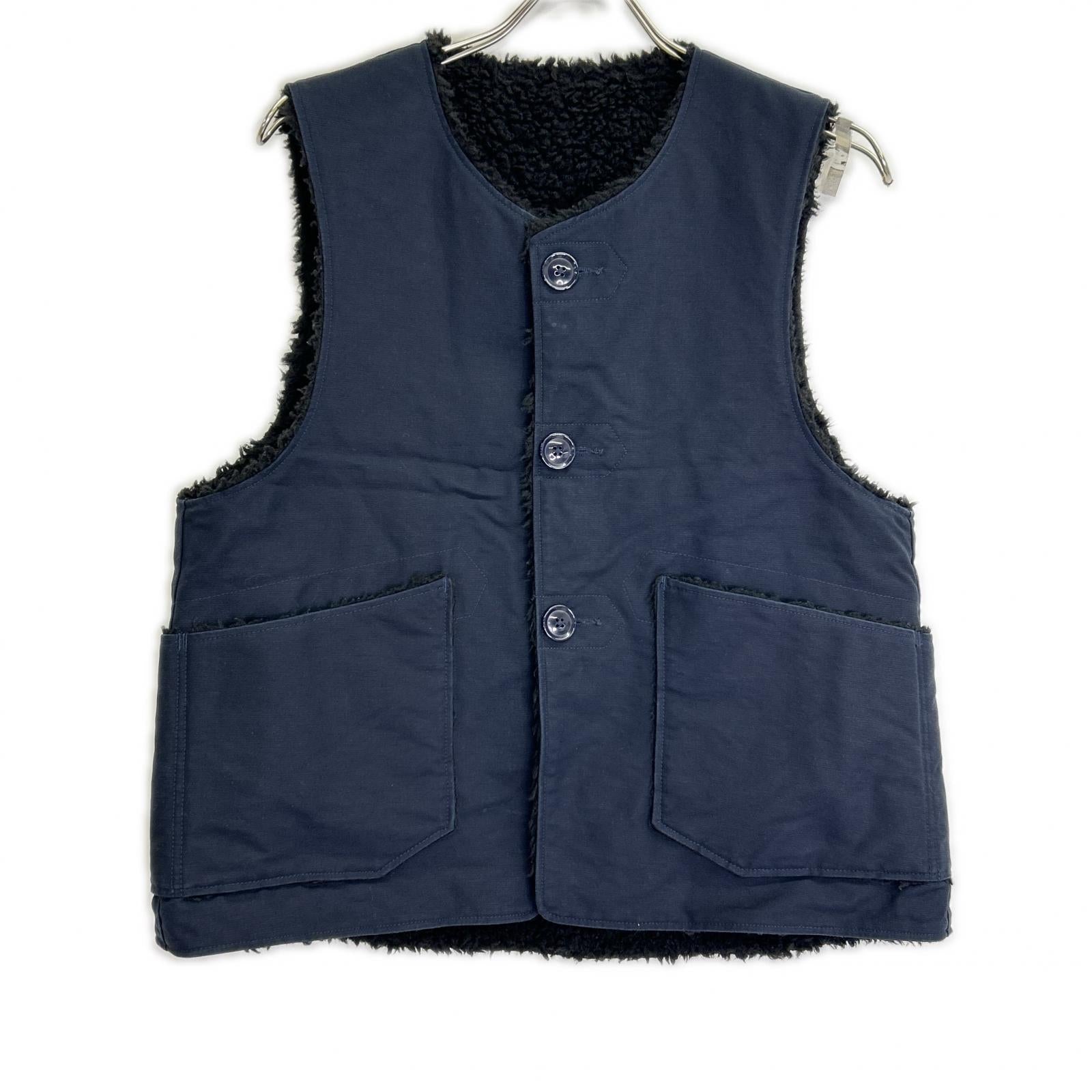 Engineered Garments エンジニアードガーメンツ ネイビー コットン×ボア オーバーベスト ジレ ベスト