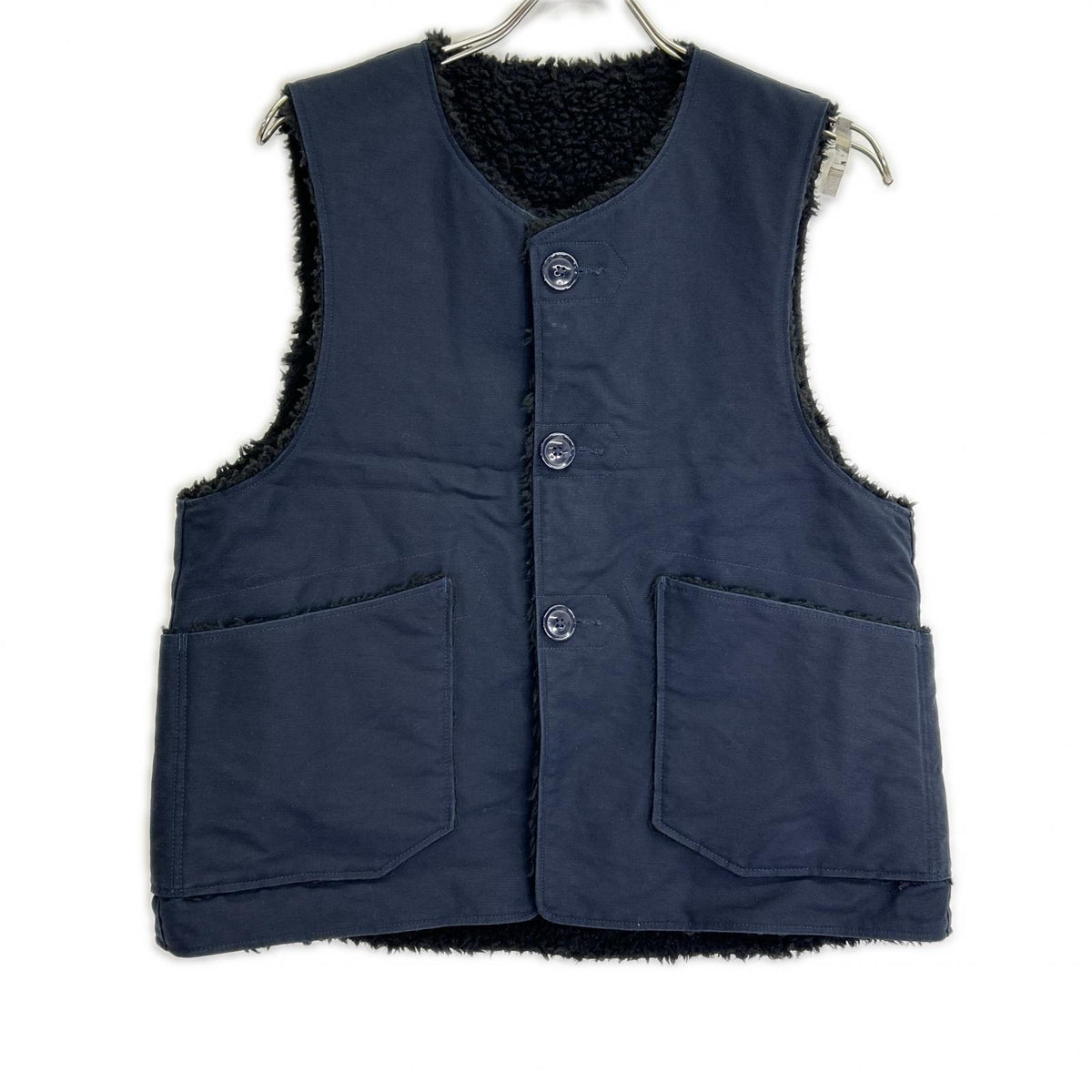 Engineered Garments エンジニアードガーメンツ ネイビー コットン×ボア オーバーベスト ジレ ベスト