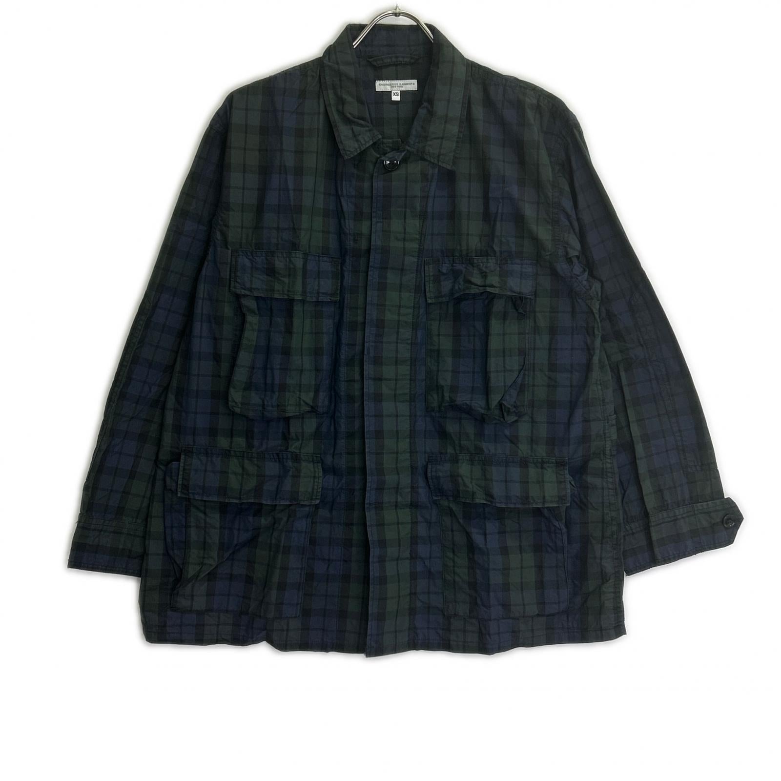 Engineered Garments エンジニアードガーメンツ ネイビー×グリーン ブラックウォッチ柄 コットンナイロン BDUジャケット ジャケット