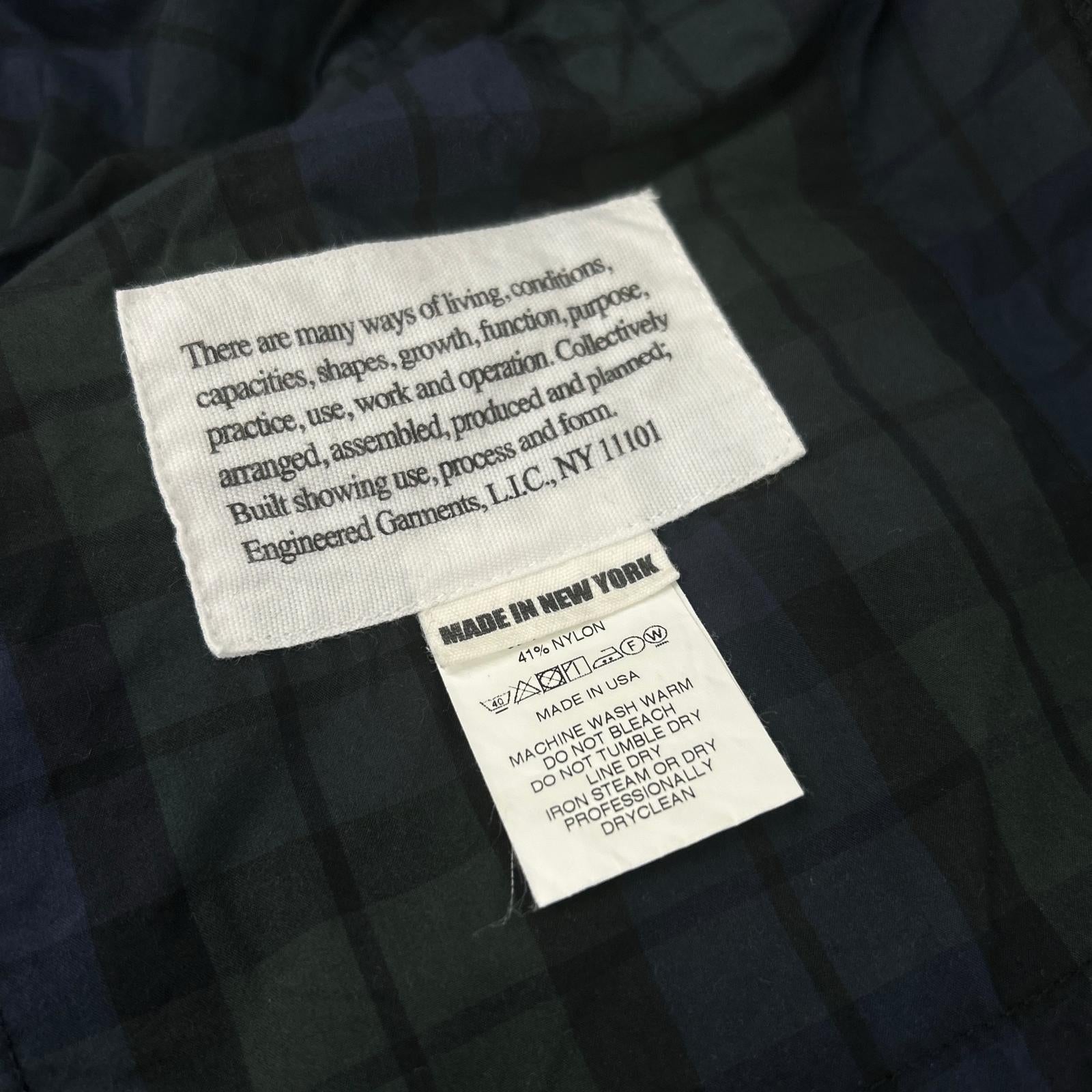 Engineered Garments エンジニアードガーメンツ ネイビー×グリーン ブラックウォッチ柄 コットンナイロン BDUジャケット ジャケット