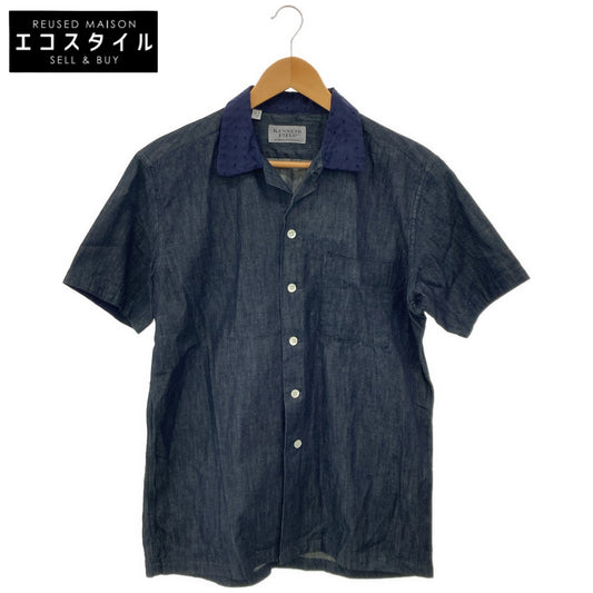 【SALE】 KENNETH FIELD ケネスフィールド チャコール コットン シャンブレー オープンカラーシャツ トップス
