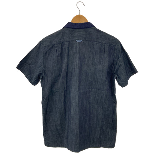 【SALE】 KENNETH FIELD ケネスフィールド チャコール コットン シャンブレー オープンカラーシャツ トップス