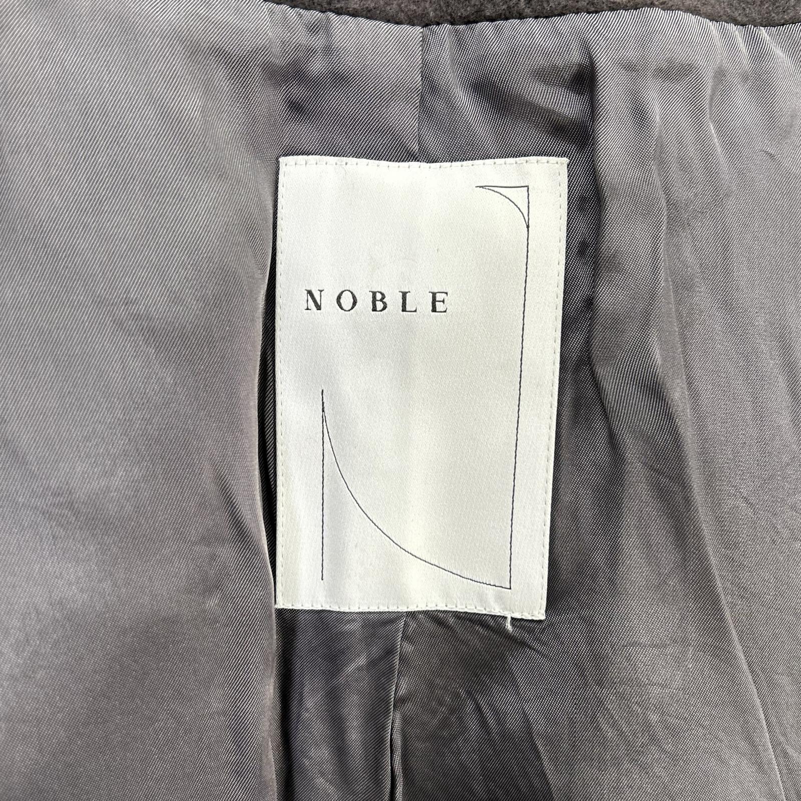 NOBLE ノーブル チャコール ウールカシミヤ カラーレスジップショートコート コート