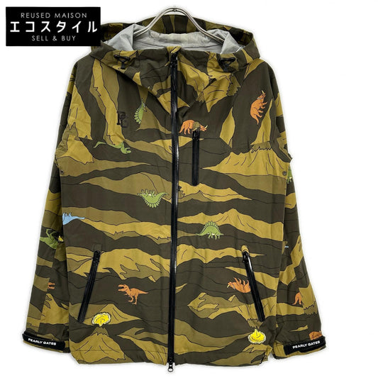 PEARLY GATES Pearly Gates 055-5220108 Green Dinosaur-Design Zip-Up Jacket Jacket