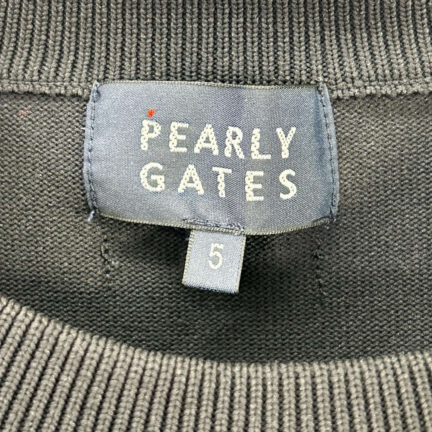 PEARLY GATES パーリーゲイツ ブラック×ホワイト フロントロゴ クルーネック ロングスリーブトップス トップス