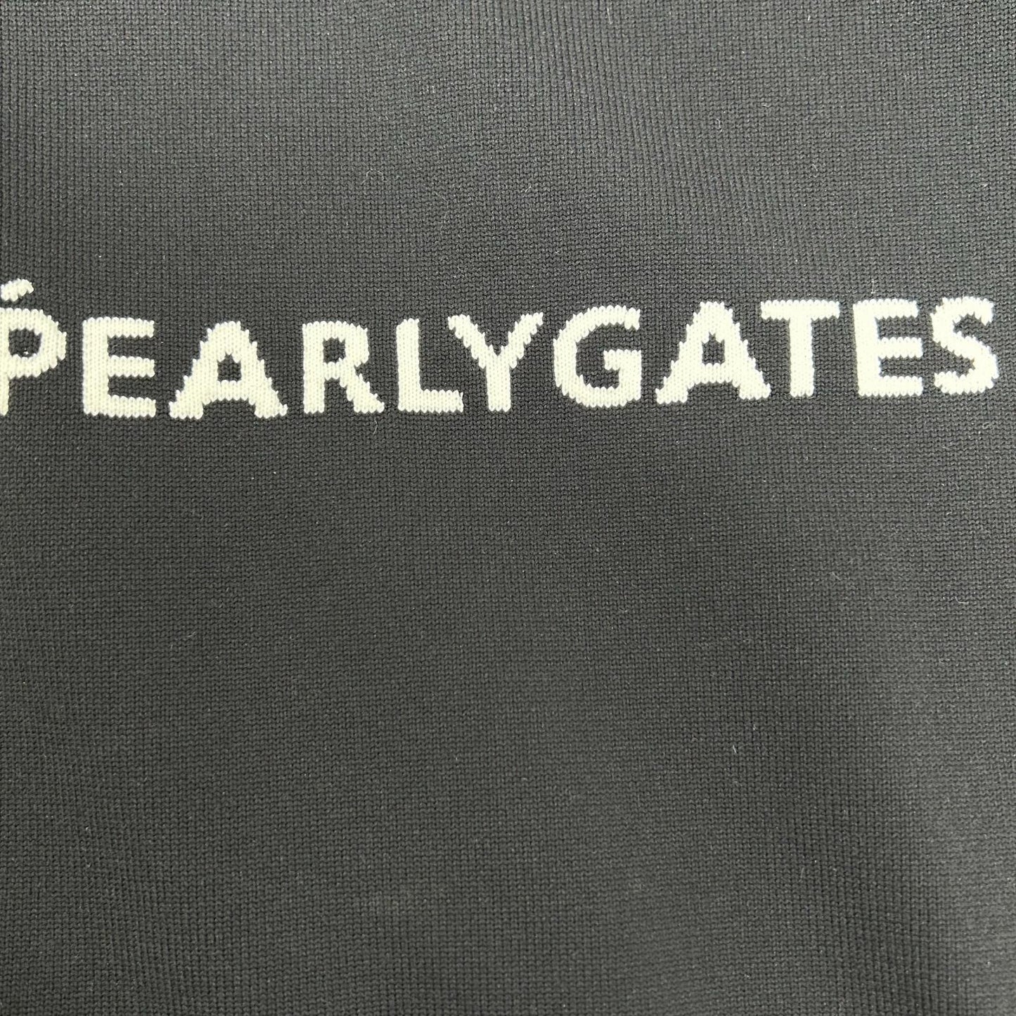 PEARLY GATES パーリーゲイツ ブラック×ホワイト フロントロゴ クルーネック ロングスリーブトップス トップス