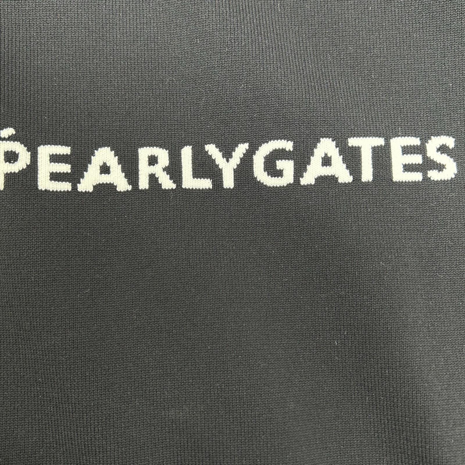PEARLY GATES パーリーゲイツ ブラック×ホワイト フロントロゴ クルーネック ロングスリーブトップス トップス