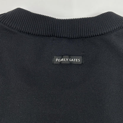 PEARLY GATES パーリーゲイツ ブラック×ホワイト フロントロゴ クルーネック ロングスリーブトップス トップス
