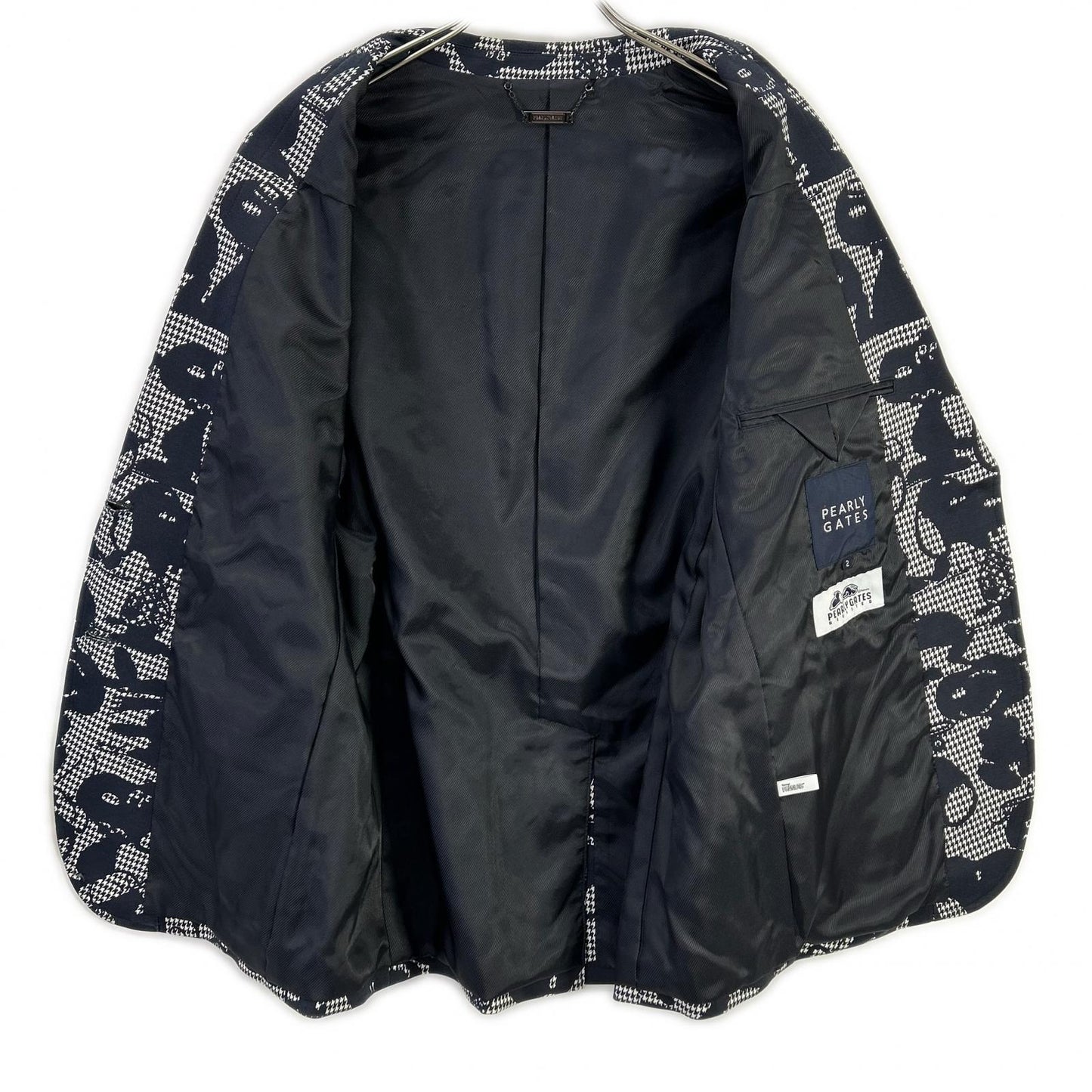 PEARLY GATES 【× PEANUTS】 Navy-and-white houndstooth Snoopy suit set Set-up