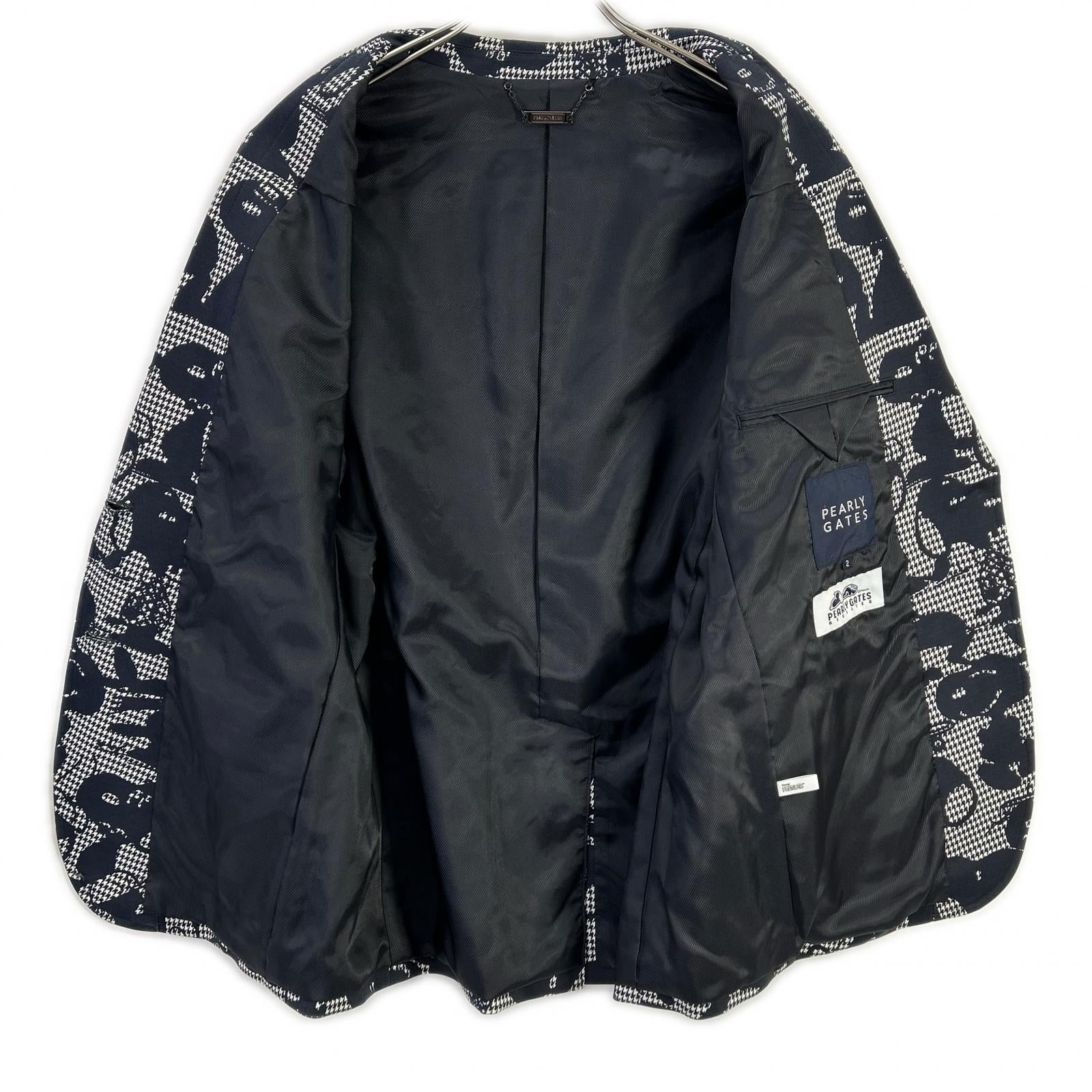 PEARLY GATES 【× PEANUTS】 Navy-and-white houndstooth Snoopy suit set Set-up