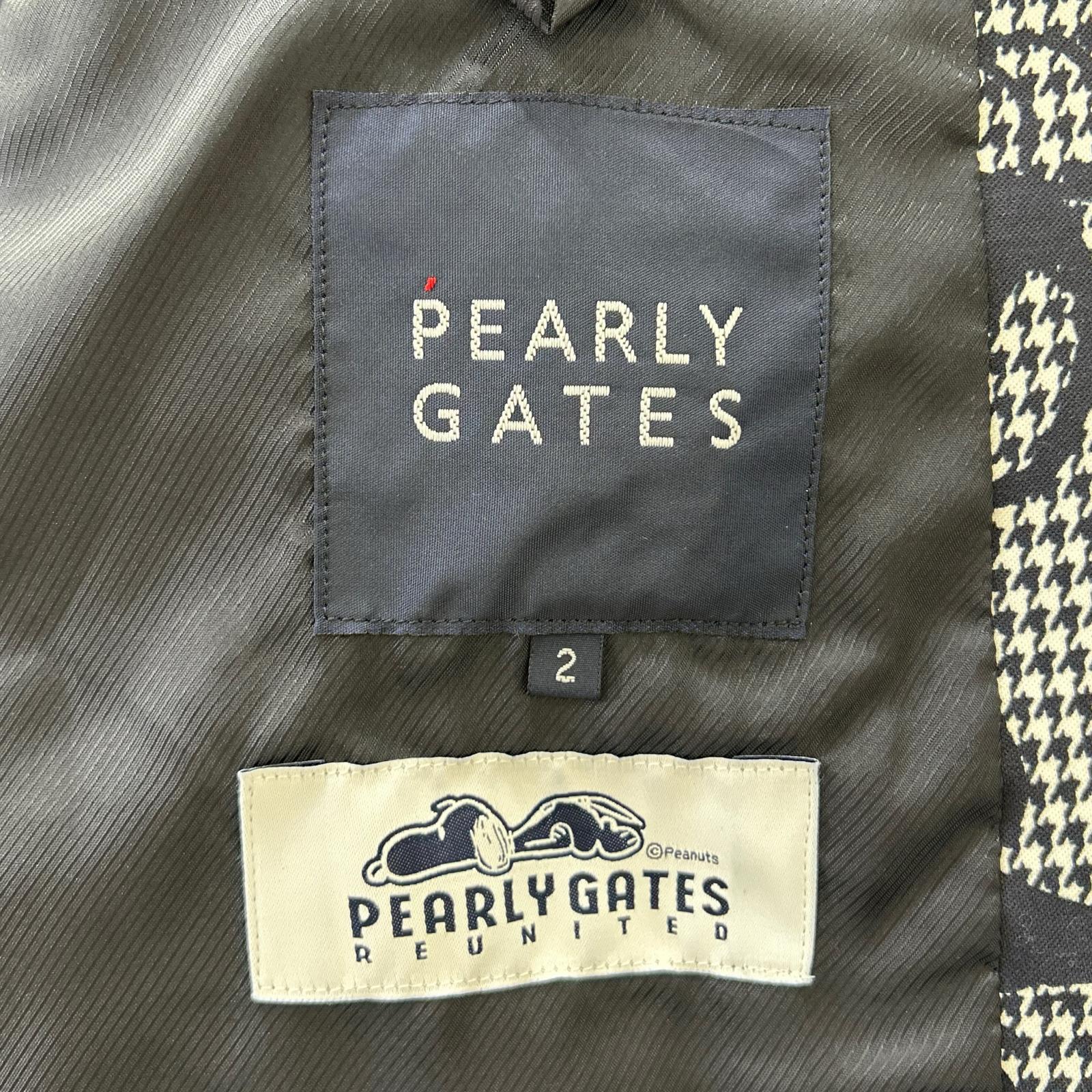 PEARLY GATES パーリーゲイツ 【×PEANUTS】ネイビー×ホワイト ハウンドトゥース スヌーピー セットアップ スーツ セットアップ