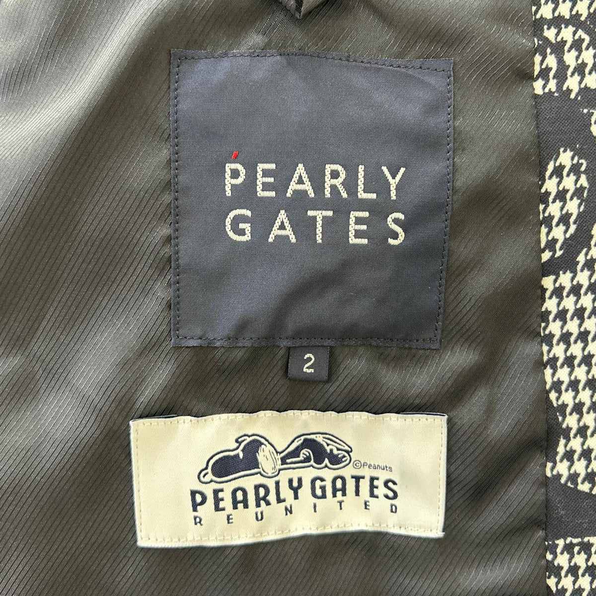 PEARLY GATES 【× PEANUTS】 Navy-and-white houndstooth Snoopy suit set Set-up