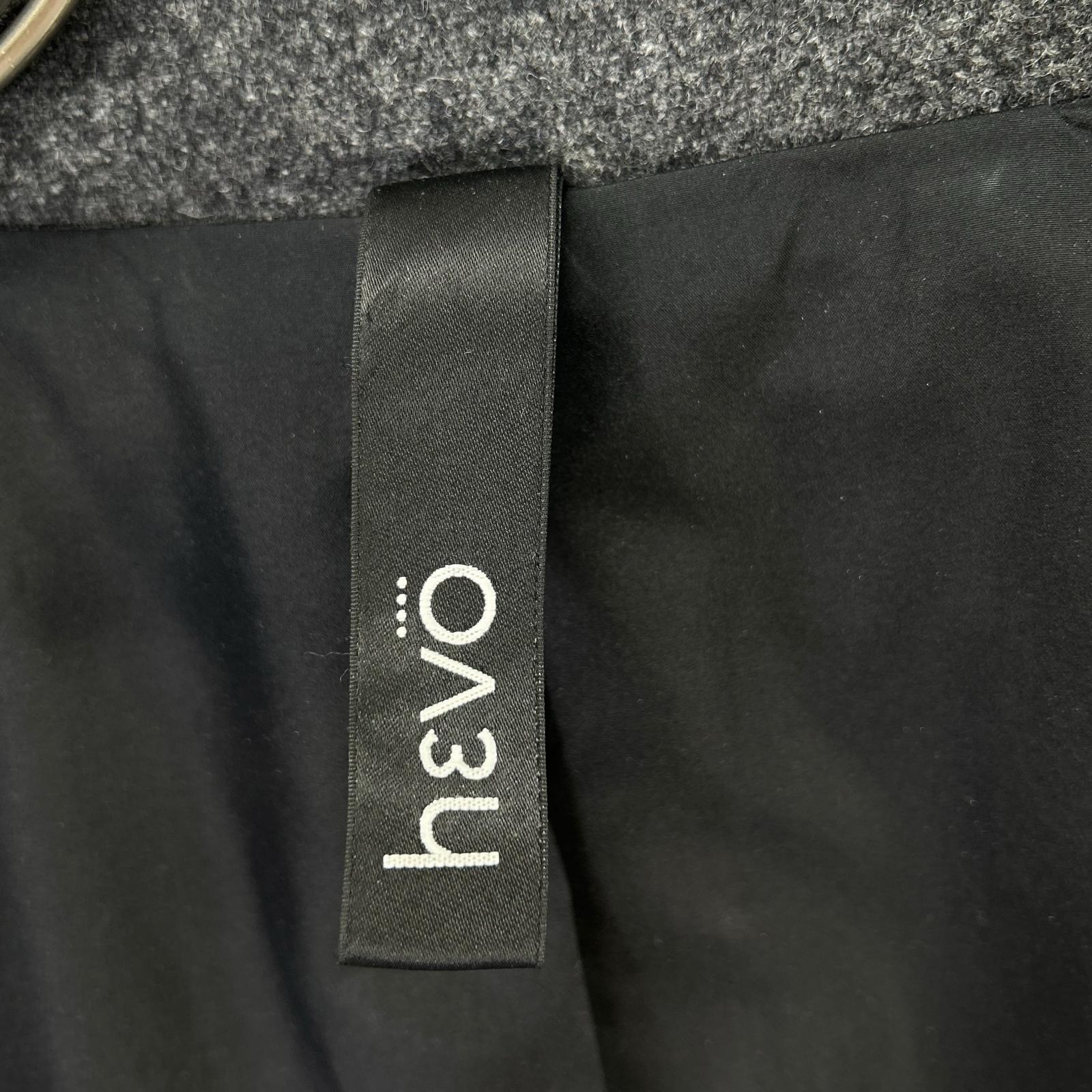 hevo イーヴォ チャコール ダブルブレスト ベルテッドコート コート