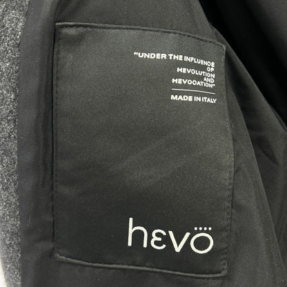 hevo イーヴォ チャコール ダブルブレスト ベルテッドコート コート