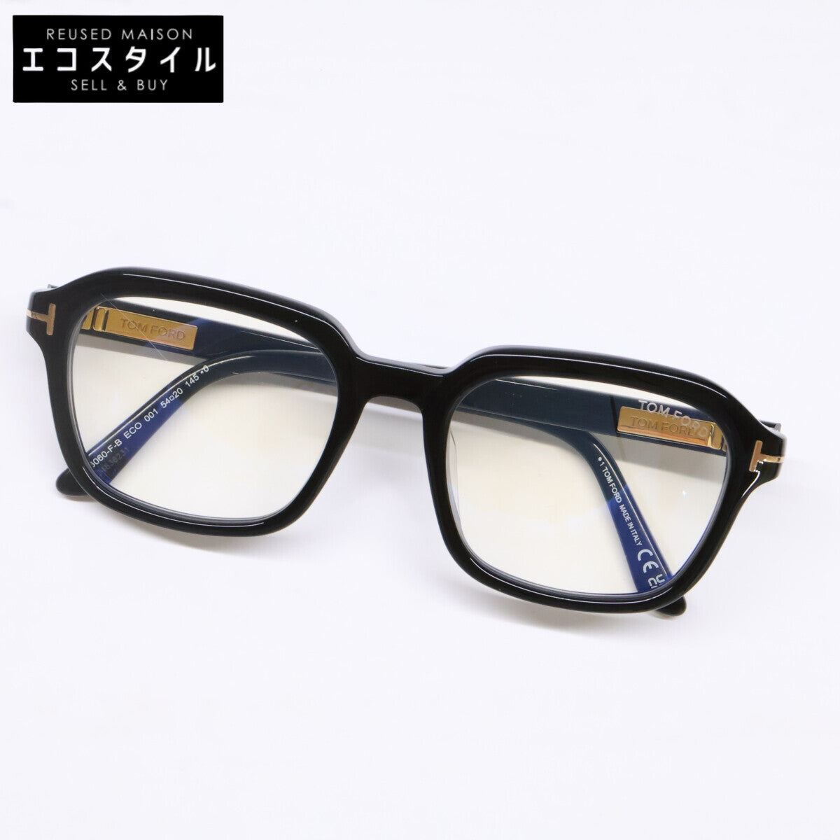 TOM FORD トムフォード TF6060-F-B 25AW Col.001/ブラック ブルーライトカットレンズ アジアンフィットモデル ウェリントン眼鏡 眼鏡