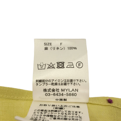 MYLAN マイラン MY20SS-OP002 イエロー リネン100 Tape Embroidery Dress エンブロイダリー 刺しゅうチュニックワンピース ドレス トップス