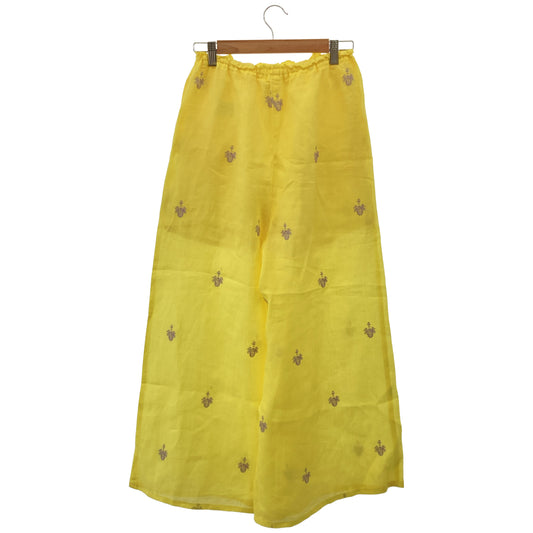 MYLAN マイラン MY21SS-PT014 イエロー Embroidery Pants エンブロイダリー 刺しゅうワイドパンツ ボトムス
