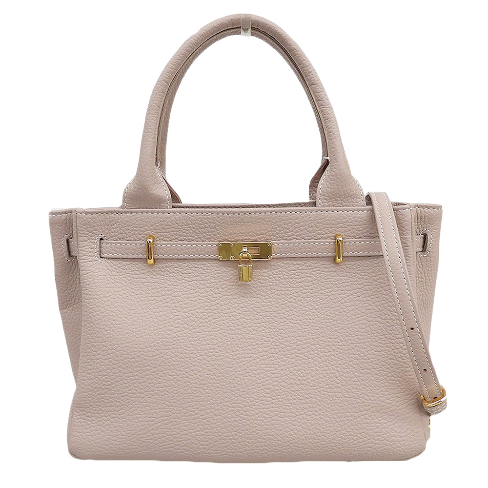 DEN HAMANO 傳濱野 新品同様 Mietia Belle ミーティアベル 2WAY ハンドバッグ レザー レディース ライトピンク ハンドバッグ