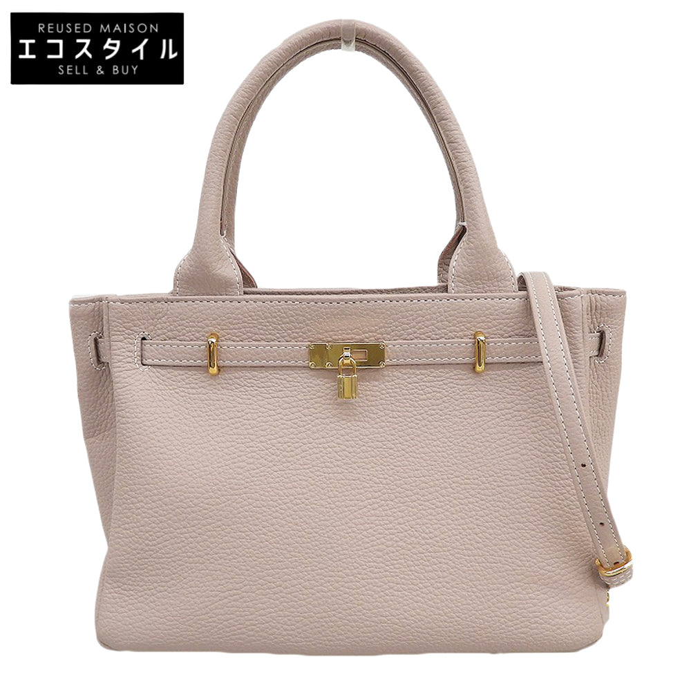 DEN HAMANO 傳濱野 新品同様 Mietia Belle ミーティアベル 2WAY ハンドバッグ レザー レディース ライトピンク ハンドバッグ