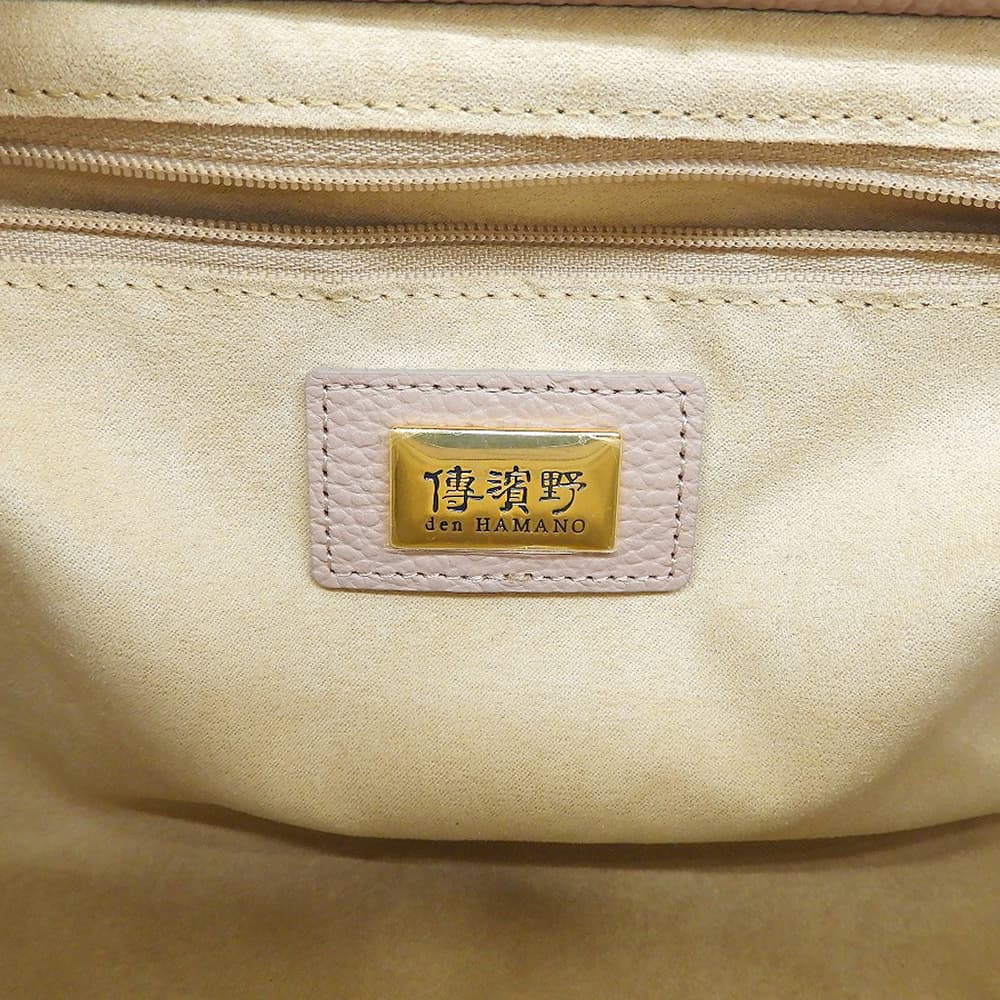 DEN HAMANO 傳濱野 新品同様 Mietia Belle ミーティアベル 2WAY ハンドバッグ レザー レディース ライトピンク ハンドバッグ