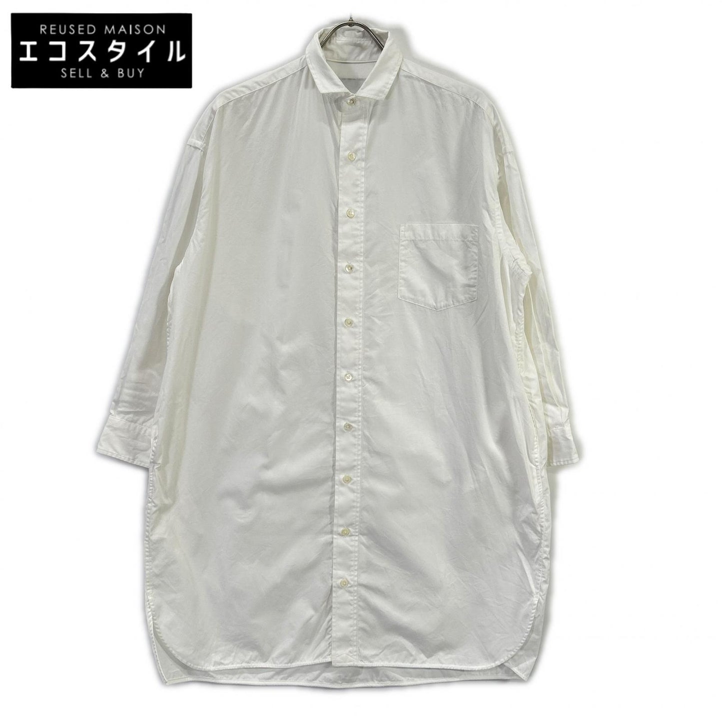 TICCA ティッカ 022341104 ホワイト コットン ロング丈 シャツワンピース ワンピース