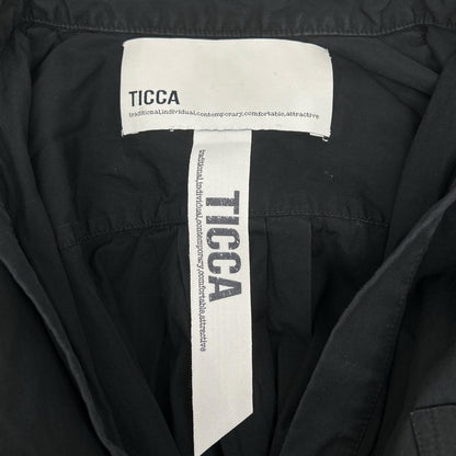 TICCA ティッカ TAHS-317-02 ブラック コットン レースパフスリーブワンピース ワンピース