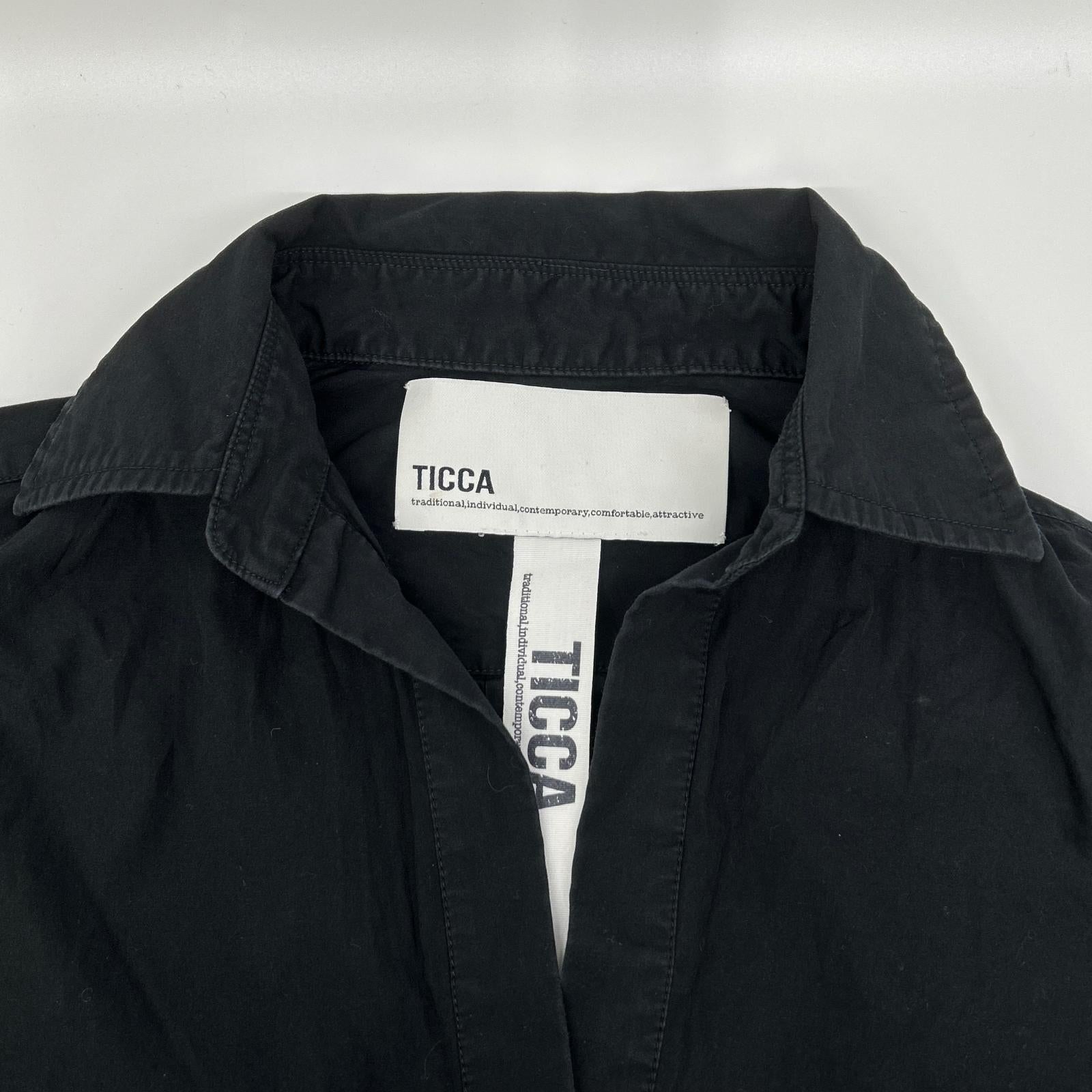 TICCA ティッカ TAHS-317-02 ブラック コットン レースパフスリーブワンピース ワンピース
