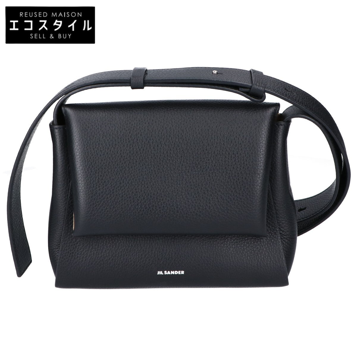 JILSANDER ジルサンダー J07WD0113 ブラック ソフトグレインカーフ エンボスロゴ ENVELOPE MESSENGER MINI/エンベロープ メッセンジャー ミニ ショルダーバッグ